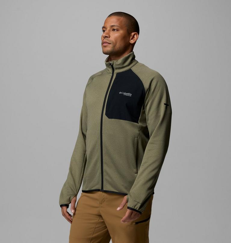 Men's Triple Canyon II Fleece Jacket, Color: Stone Green Heather, Black, image 4