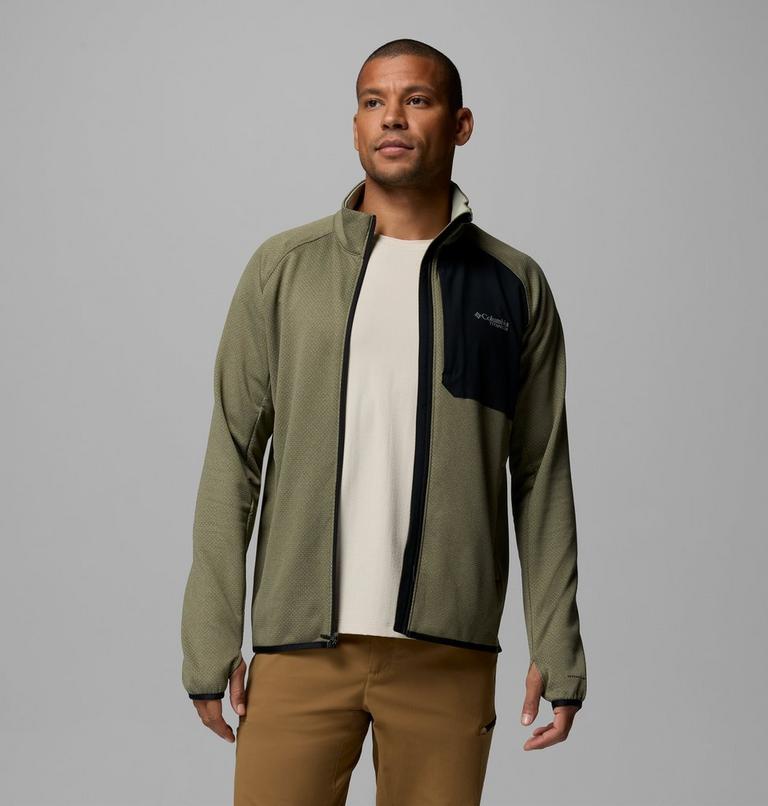 Men's Triple Canyon II Fleece Jacket, Color: Stone Green Heather, Black, image 5