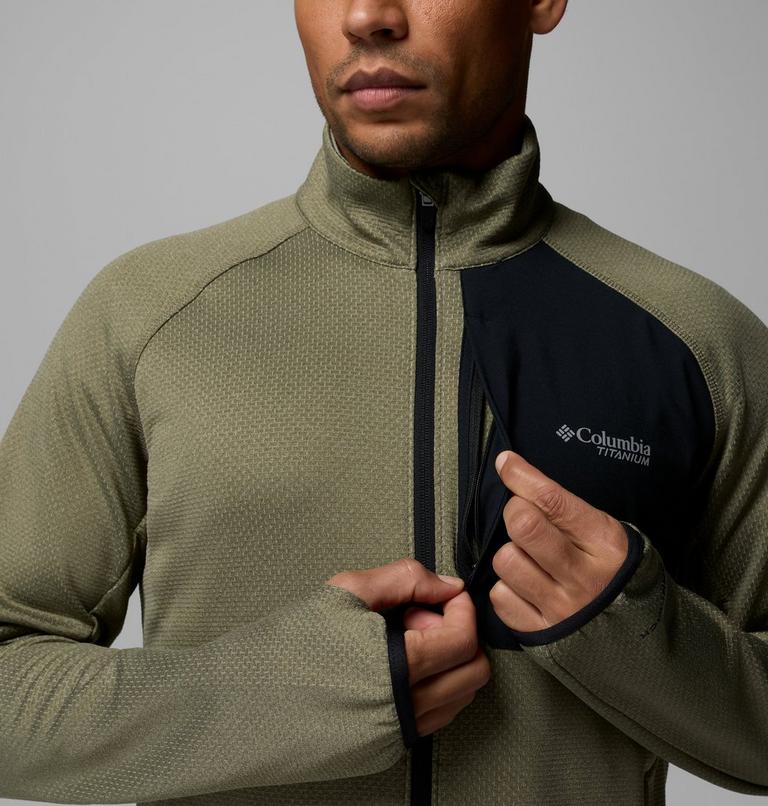 Men's Triple Canyon II Fleece Jacket, Color: Stone Green Heather, Black, image 7