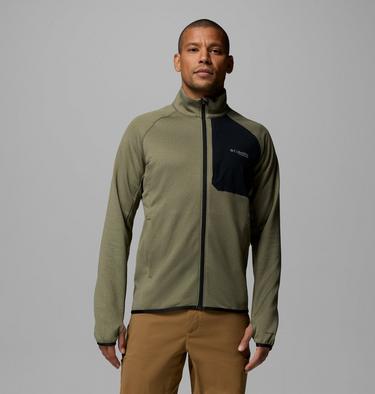 Men's Triple Canyon II Fleece Jacket, Color: Stone Green Heather, Black, image 3