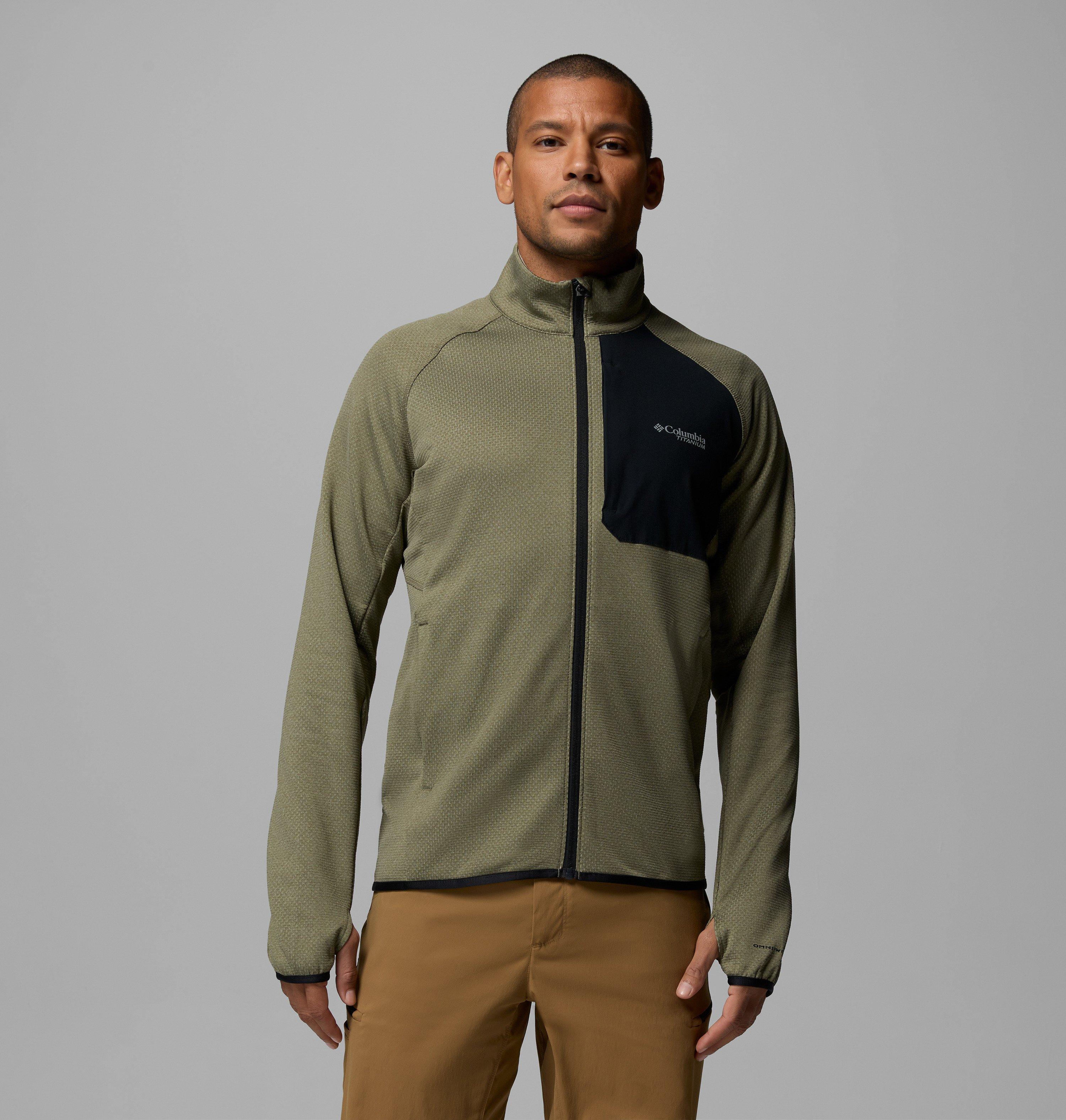 Columbia Sportswear Men's Green Columbia - Triple Canyon™ Ii Grid Fleece Jacket - Stone Heather, Black Xxl