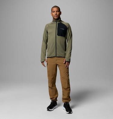 Men's Triple Canyon II Fleece Jacket, Color: Stone Green Heather, Black, image 4