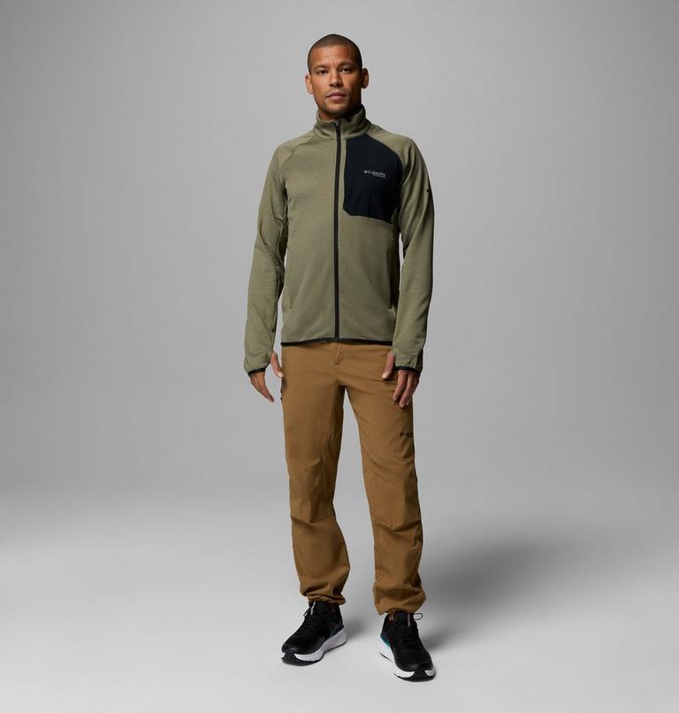 Men's Triple Canyon II Fleece Jacket, Color: Stone Green Heather, Black, image 2