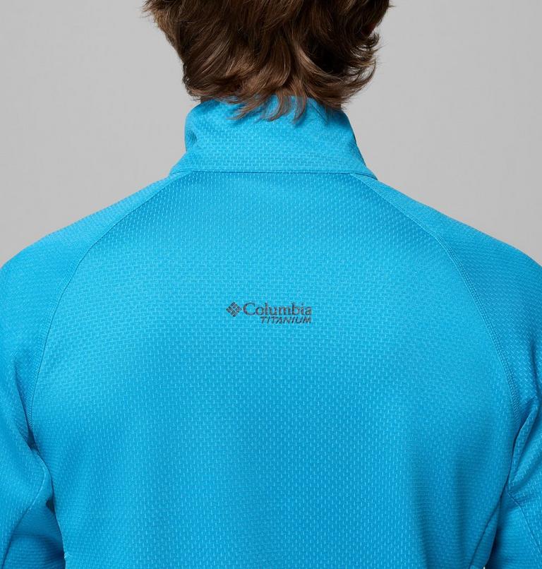 Men's Triple Canyon II Grid Fleece Jacket, Color: Compass Blue Heather, Black, image 8