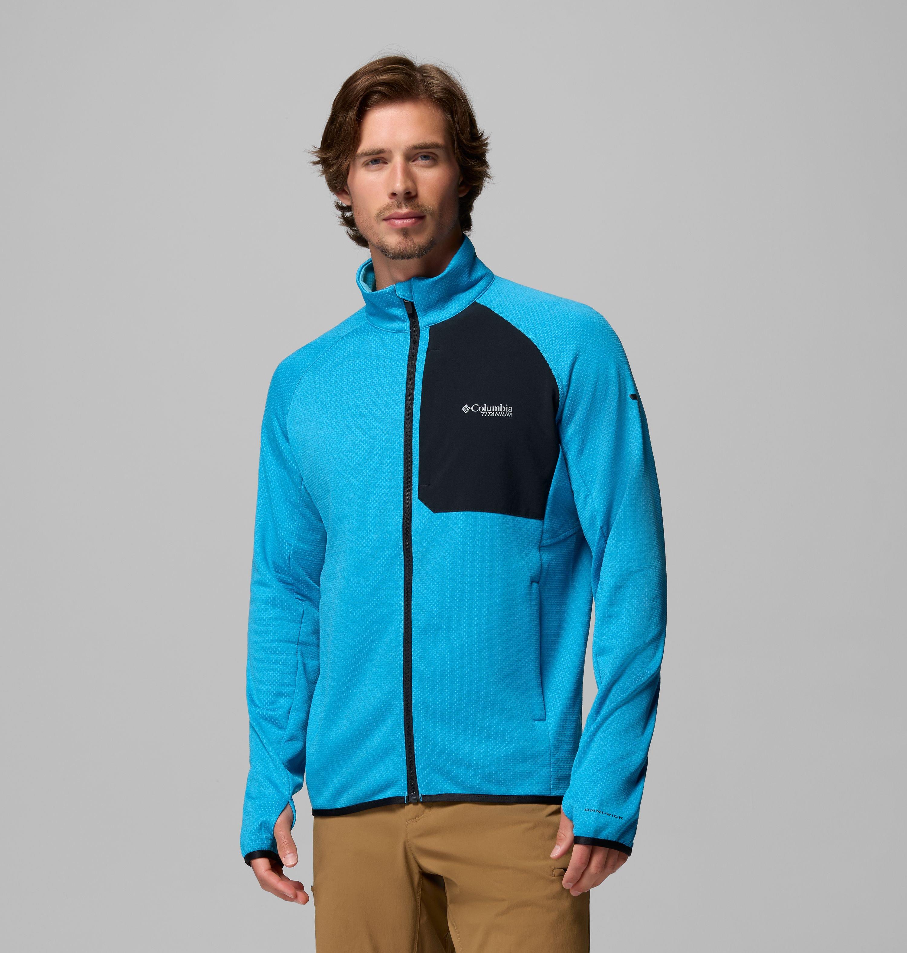 Columbia Sportswear Men's Blue Columbia - Triple Canyon™ Ii Grid Fleece Jacket - Compass Heather, Black Large