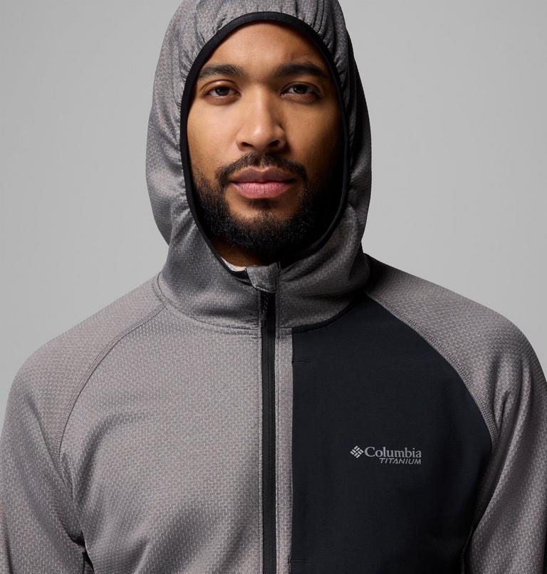Men's Triple Canyon II Hooded Fleece Jacket, Color: City Grey, Black, image 6