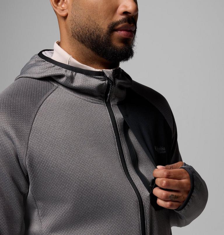Men's Triple Canyon II Hooded Fleece Jacket, Color: City Grey, Black, image 7