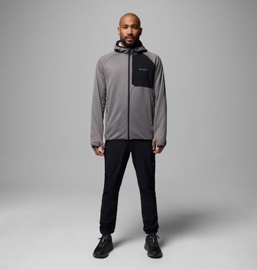 Veste Technique à Capuche en Polaire à Quadrillage Triple Canyon II Homme, Color: City Grey, Black, image 2