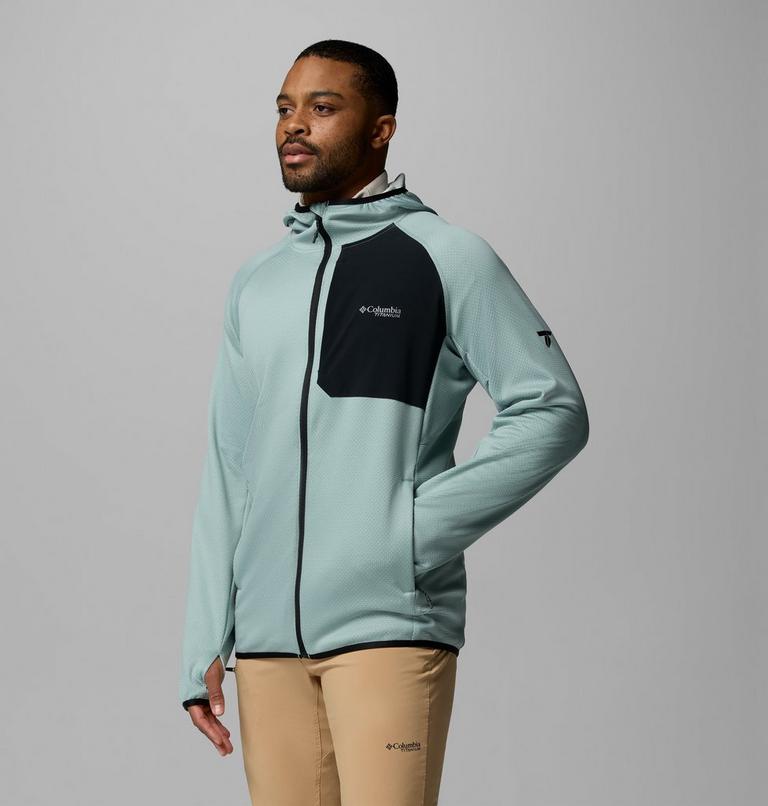 Men's Triple Canyon II Hooded Fleece Jacket, Color: Crushed Blue, Black, image 4