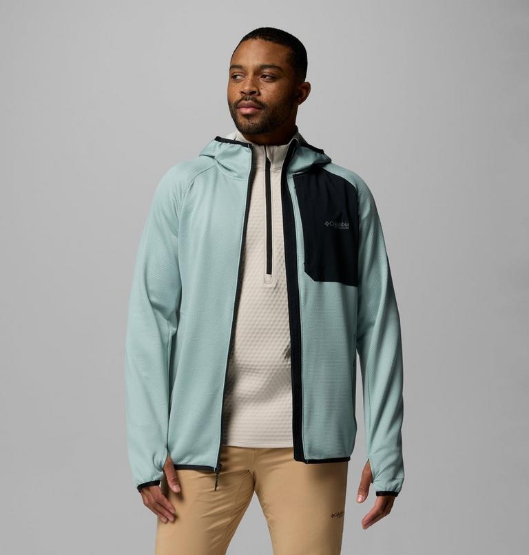 Men's Triple Canyon II Hooded Fleece Jacket, Color: Crushed Blue, Black, image 5