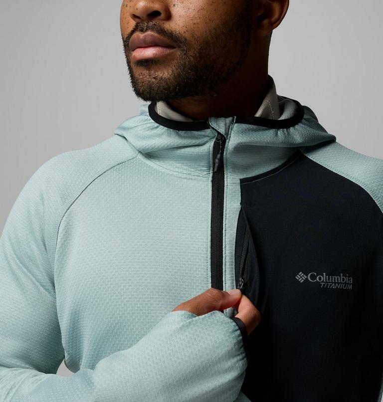 Men's Triple Canyon II Hooded Fleece Jacket, Color: Crushed Blue, Black, image 7
