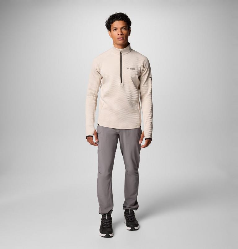 Men's Crystal Leaf Omni-Heat Helix Technical Half Zip Fleece, Color: Dark Stone, Black, image 3