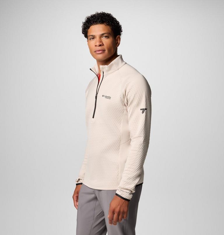 Men's Crystal Leaf Omni-Heat Helix Technical Half Zip Fleece, Color: Dark Stone, Black, image 4