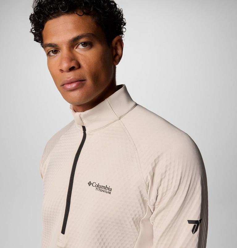 Men's Crystal Leaf Omni-Heat Helix Technical Half Zip Fleece, Color: Dark Stone, Black, image 5