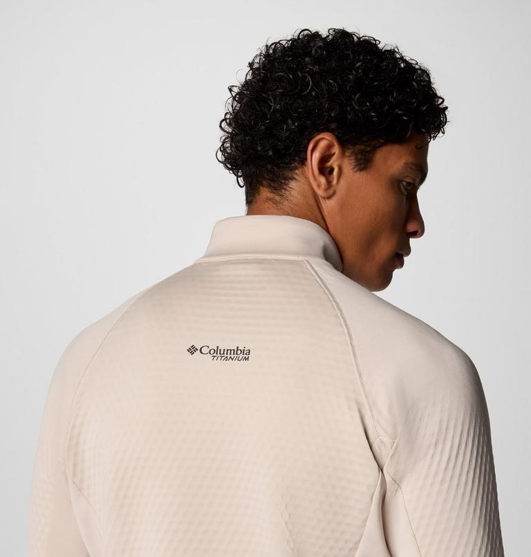 Men's Crystal Leaf Omni-Heat Helix Technical Half Zip Fleece, Color: Dark Stone, Black, image 6