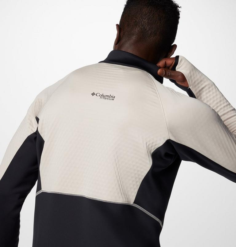 Men's Crystal Leaf Omni-Heat Helix Technical Half Zip Fleece, Color: Dark Stone, Black, image 9