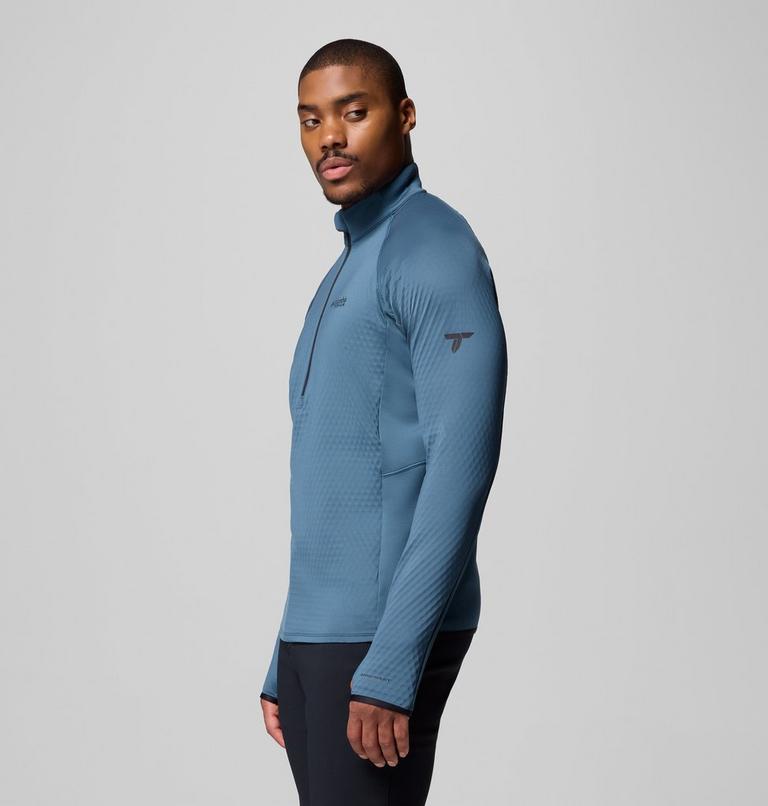 Men's Crystal Leaf Omni-Heat Helix Technical Half Zip Fleece, Color: Everblue, Black, image 4
