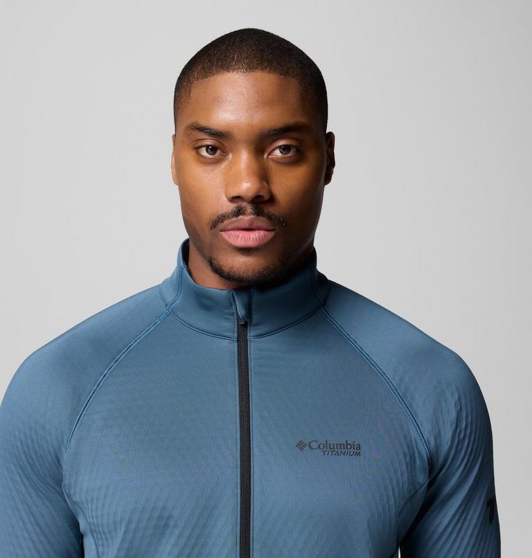 Men's Crystal Leaf Omni-Heat Helix Technical Half Zip Fleece, Color: Everblue, Black, image 6