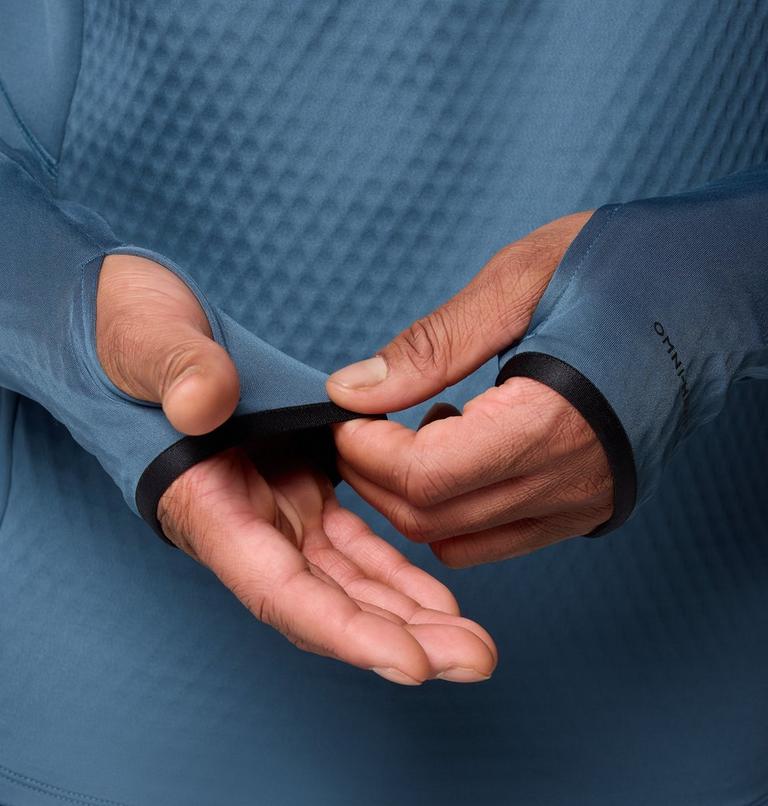 Men's Crystal Leaf Omni-Heat Helix Technical Half Zip Fleece, Color: Everblue, Black, image 7