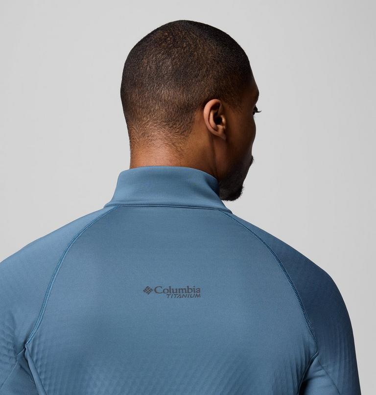 Men's Crystal Leaf Omni-Heat Helix Technical Half Zip Fleece, Color: Everblue, Black, image 8