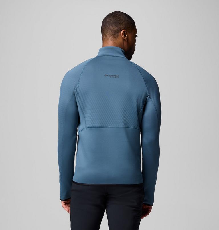 Men's Crystal Leaf Omni-Heat Helix Technical Half Zip Fleece, Color: Everblue, Black, image 3
