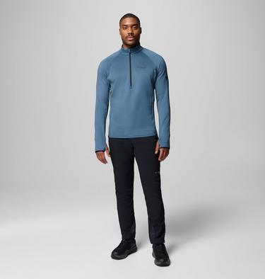 Men's Crystal Leaf Omni-Heat Helix Technical Half Zip Fleece, Color: Everblue, Black, image 4