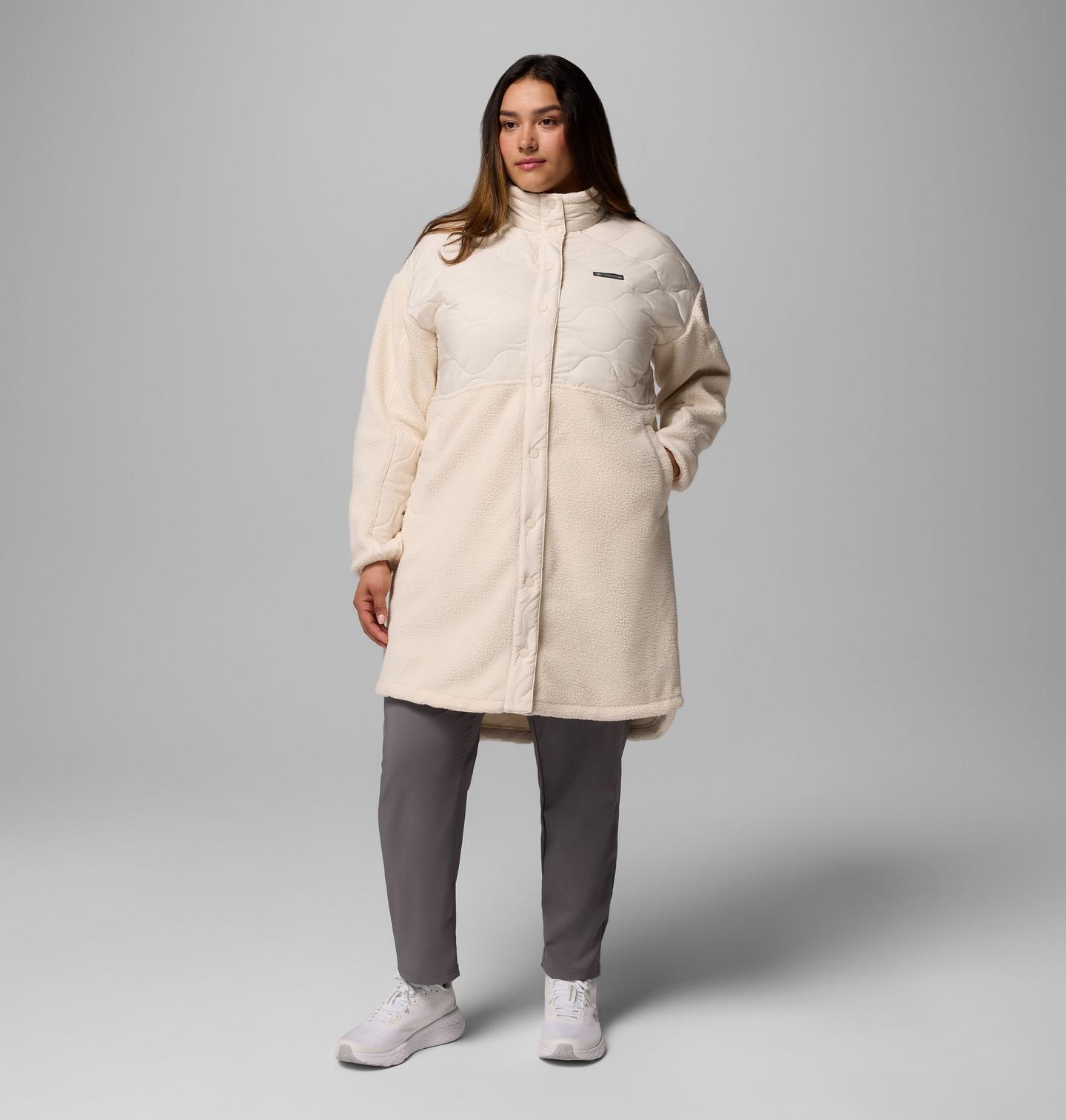 Женская куртка Columbia Cloud Point Long Fleece Jacket - Plus Size, цвет: Меловой — фото 1