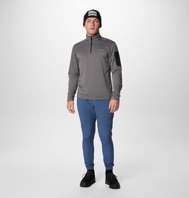 Men's Columbia Tech Half zip Knit Sweatshirt, Color: City Grey, Black, image 11