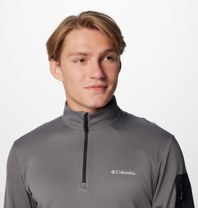Sudadera de punto con media cremallera Columbia Tech para hombre, Color: City Grey, Black, image 5
