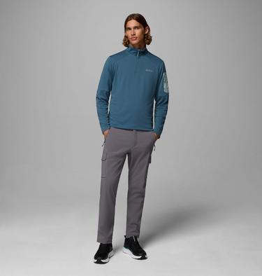 Men's Columbia Tech Half zip Knit Sweatshirt, Color: Everblue, Crushed Blue, image 4
