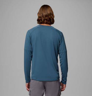 Men's Columbia Tech Long Sleeve Technical Knit Sweatshirt, Color: Everblue, Crushed Blue, image 3