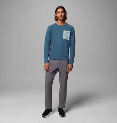 Men's Columbia Tech Long Sleeve Technical Knit Sweatshirt, Color: Everblue, Crushed Blue, image 4