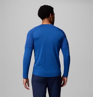 Men's Columbia Tech Long Sleeve Technical Knit Sweatshirt, Color: Mtn Blue, Coll Navy, image 3
