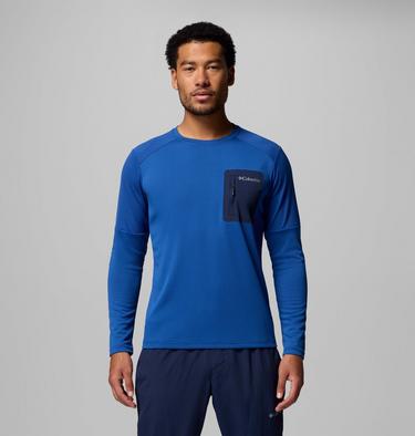 Men's Columbia Tech Long Sleeve Technical Knit Sweatshirt, Color: Mtn Blue, Coll Navy, image 5