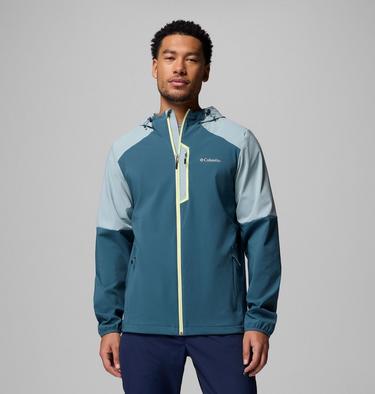 Men's Columbia Tech Softshell Hooded Jacket, Color: Everblue, Crushed Blue, image 3