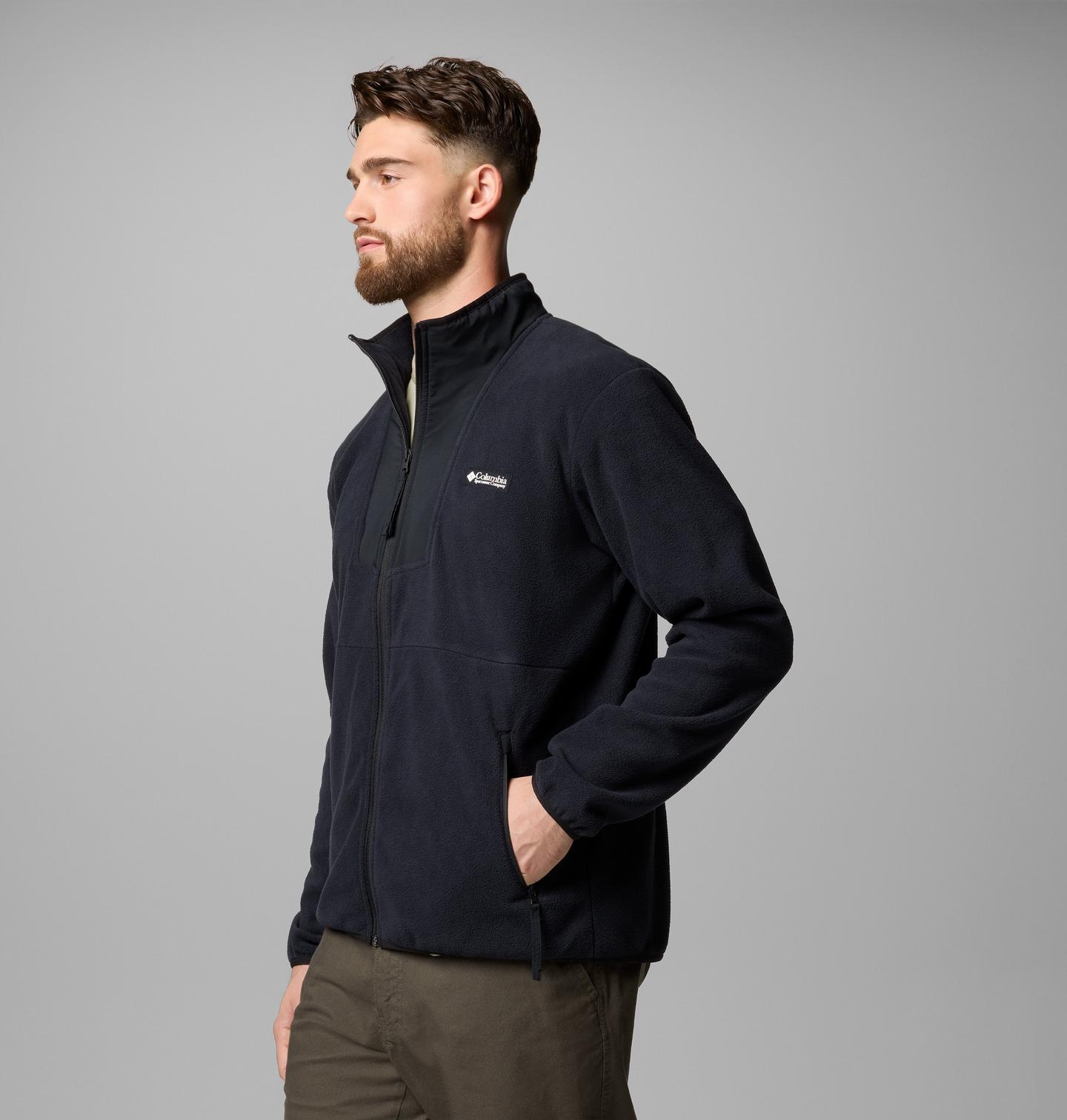 Мужские куртки Columbia Sequoia Grove Full Zip Fleece, цвет: Чёрный — фото 4