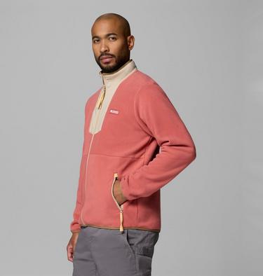 Men's Sequoia Grove Fleece Jacket, Color: Washed Red, Ancient Fossil, image 4