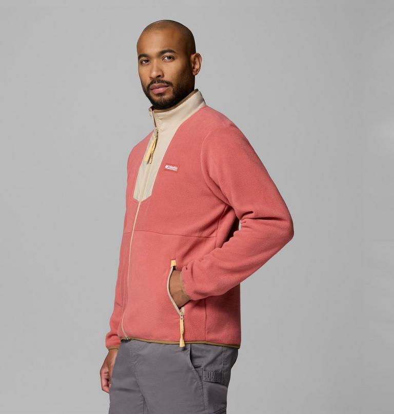 Men's Sequoia Grove Fleece Jacket, Color: Washed Red, Ancient Fossil, image 4