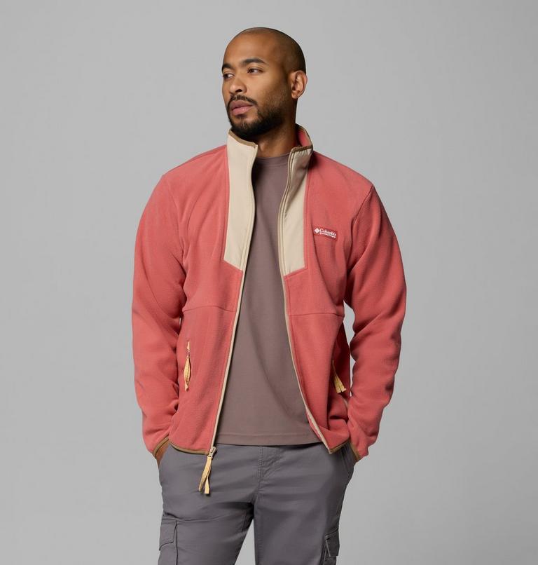 Men's Sequoia Grove Fleece Jacket, Color: Washed Red, Ancient Fossil, image 5