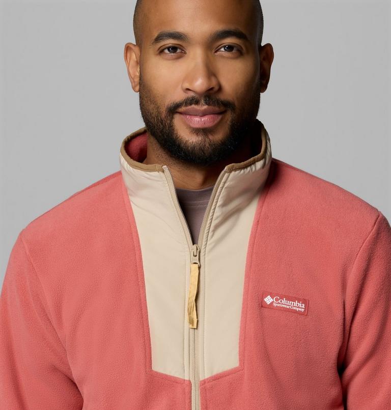 Men's Sequoia Grove Fleece Jacket, Color: Washed Red, Ancient Fossil, image 6