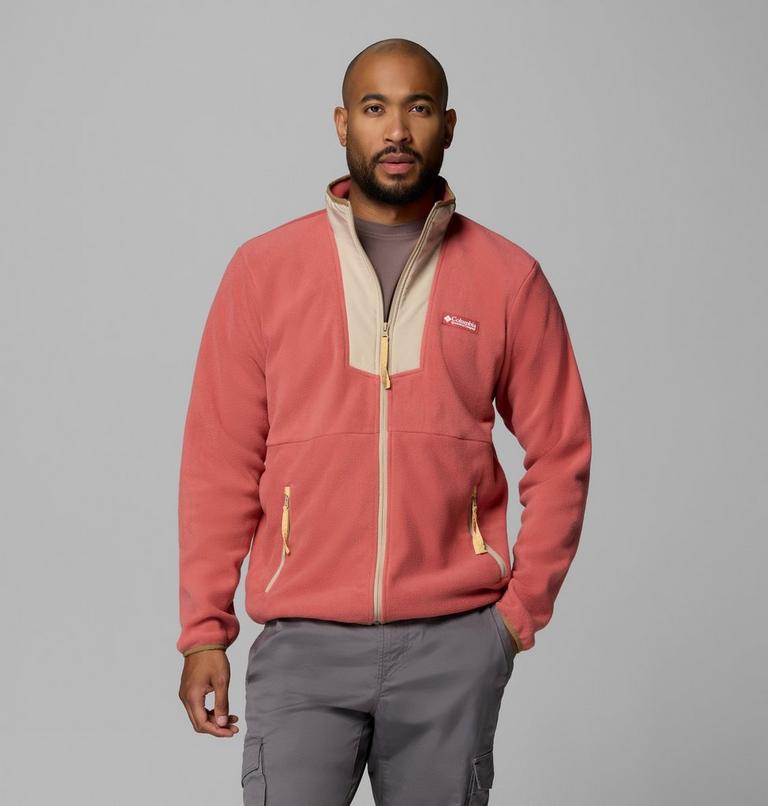 Men's Sequoia Grove Fleece Jacket, Color: Washed Red, Ancient Fossil, image 1