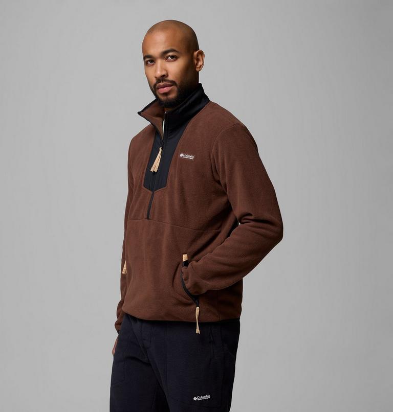Men's Sequoia Grove Half Zip Fleece, Color: Tobacco, Black, image 4