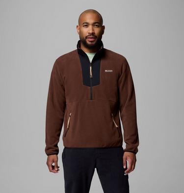 Men's Sequoia Grove Half Zip Fleece, Color: Tobacco, Black, image 7