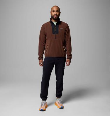 Men's Sequoia Grove Half Zip Fleece, Color: Tobacco, Black, image 8