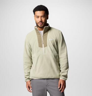 Men's Sequoia Grove Half Zip Fleece, Color: Safari, Stone Green, image 15