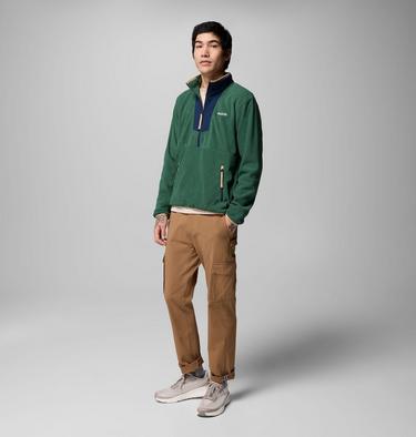 Men's Sequoia Grove Half Zip Fleece, Color: Rain Forest, Coll Navy, image 4