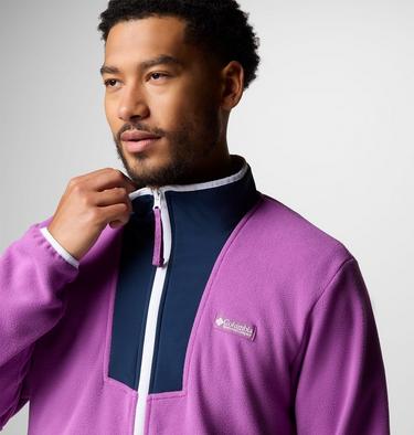 Polaire Demi-Zip Sequoia Grove Homme, Color: Razzle, Coll Navy, image 8