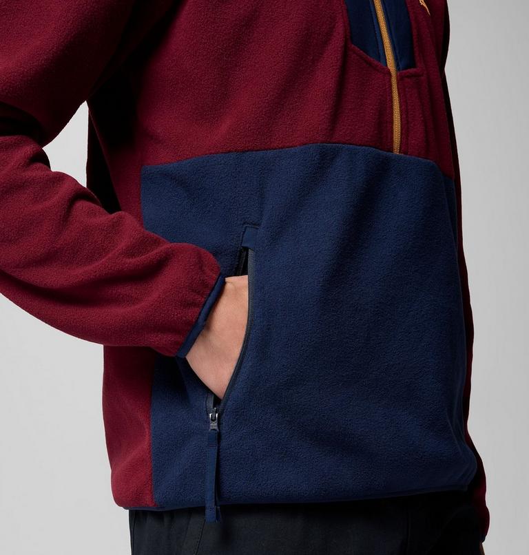 Men's Sequoia Grove Half Zip Fleece, Color: Rich Wine, Collegiate Navy, image 6