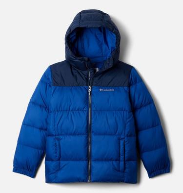 Youth Puffect II Hooded Jacket, Color: Mountain Blue, Collegiate Navy, image 7