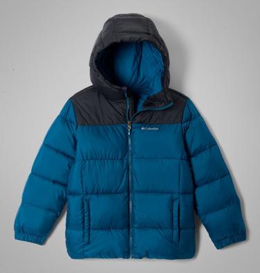 Youth Puffect II Hooded Jacket, Color: Phoenix Blue, Black, image 7